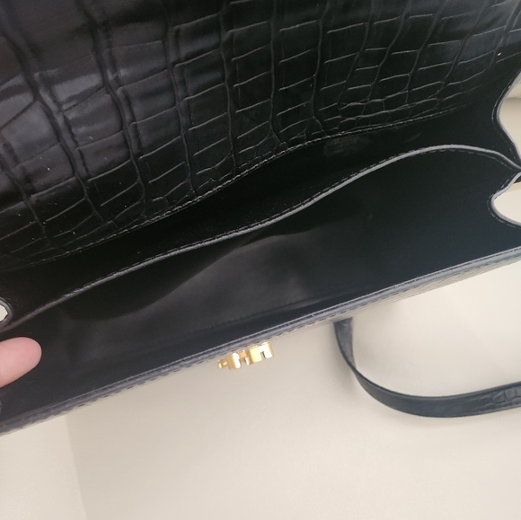 Cassandra Top Handle Crocodile embossed Medium Bag - Picture 6 of 6